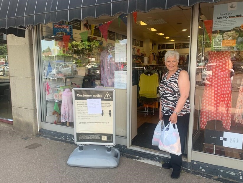 Act of kindness donate clothes to a charity shop