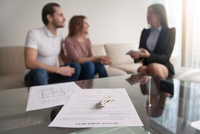 Couple with a property manager