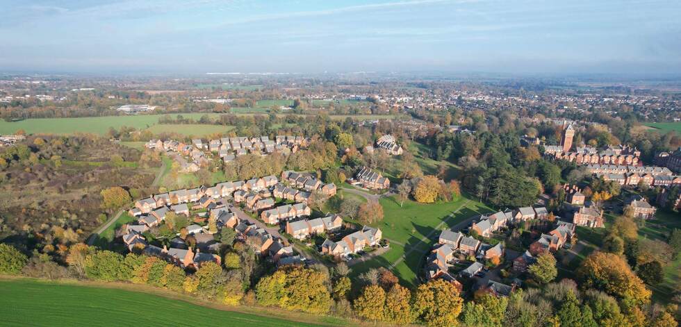 Aerial view of St Alban's