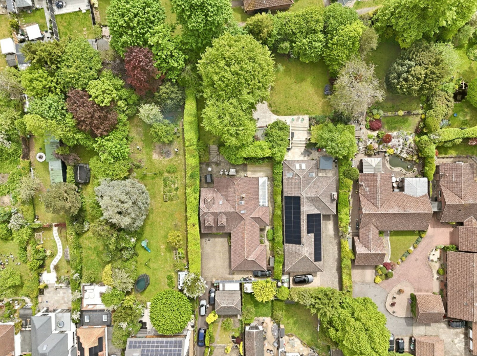 Drone shot of a property