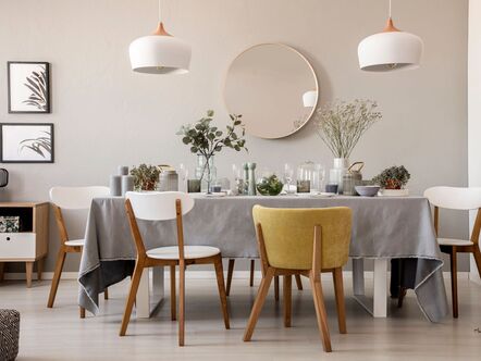 A well decorated dinning table